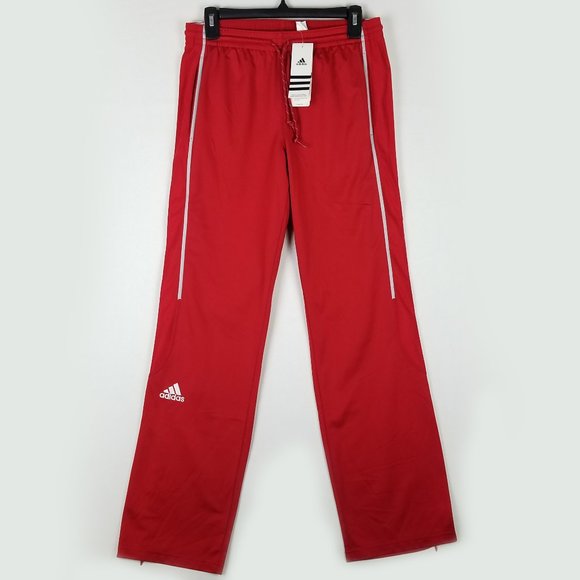 adidas Climalite Utility Pants Red Ankle Zippers Track Pants - Picture 1 of 10